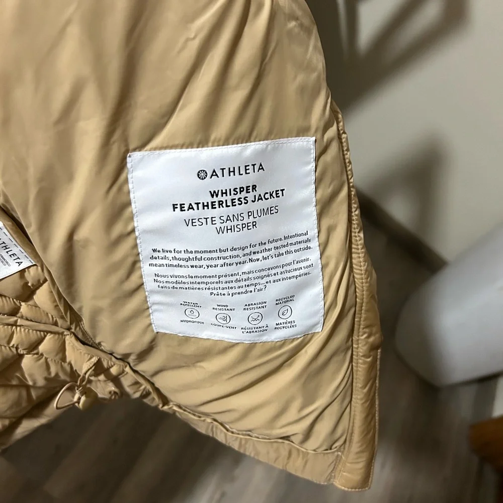 Athleta Quilted Tan Puffer Jacket - Picture 7 of 8